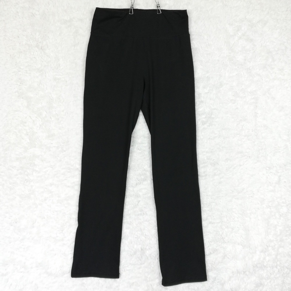 Avia Womens Pants Slim Straight Leg Knit Black Athletic Pull On M